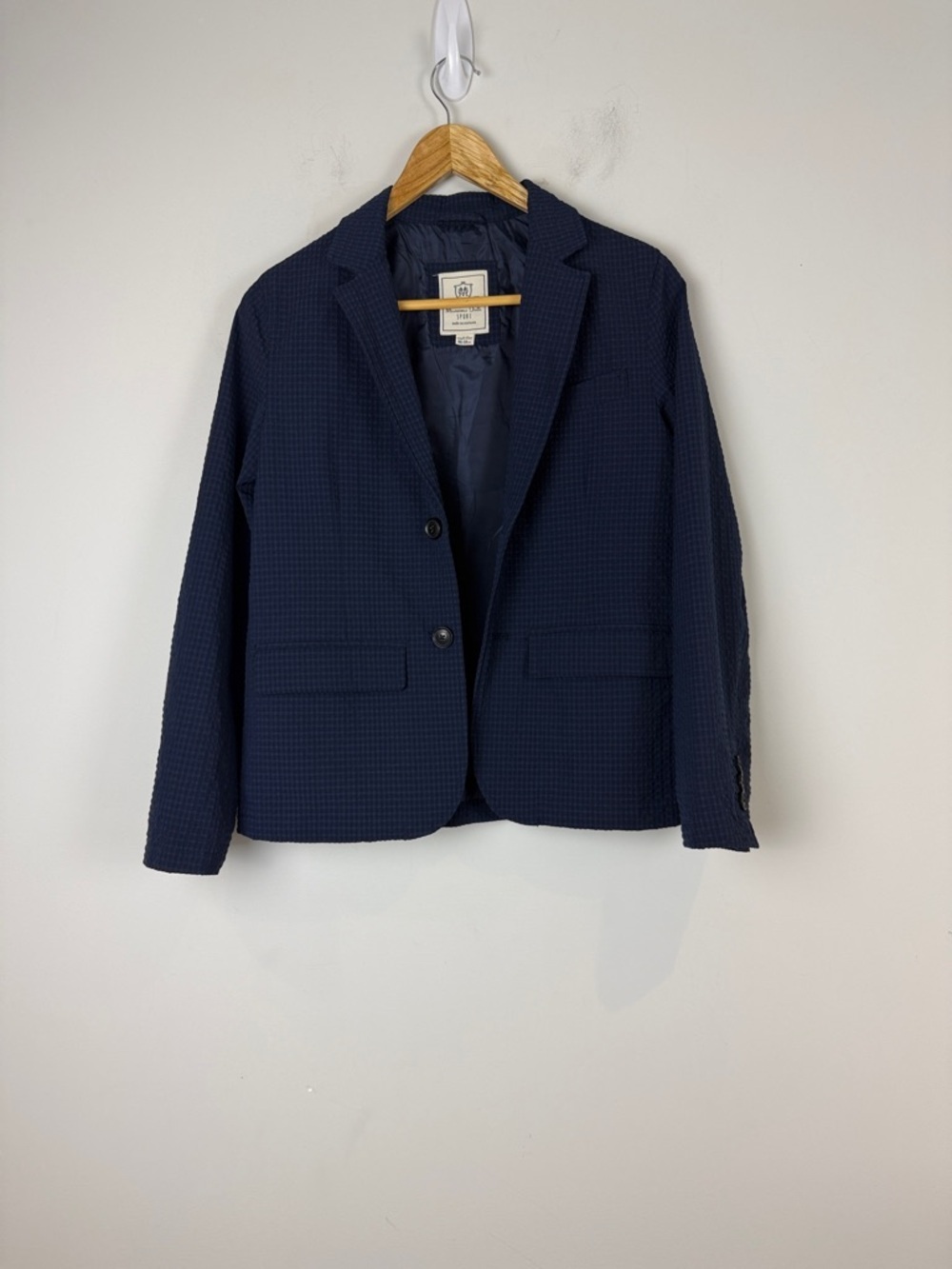 Massimo Dutti Kids Dark Blue Textured Blazer